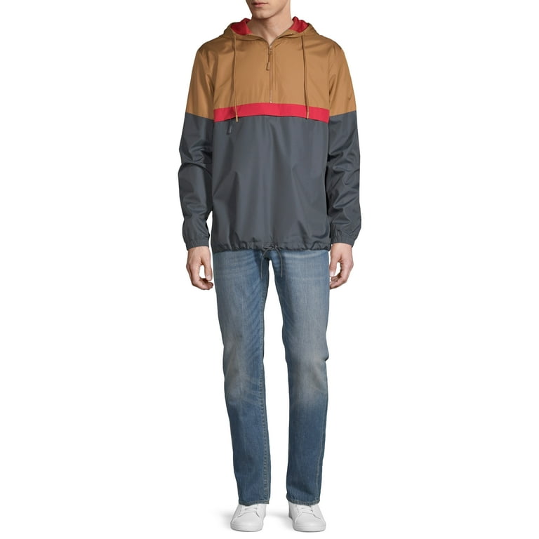 No Boundaries Men s Half Zip Windbreaker up to Size 5XL Walmart