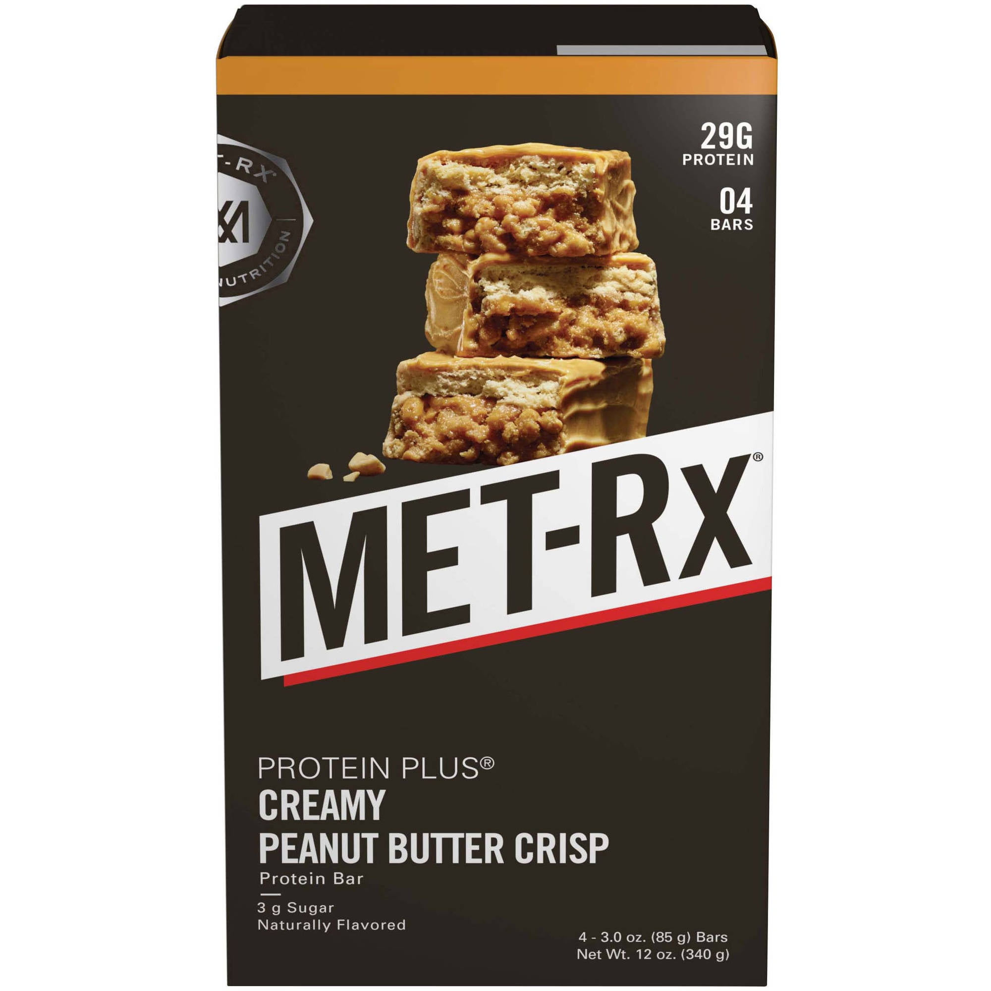 MetRx Bar, 29 Grams of Protein, Creamy Peanut Butter Crisp, 3 Oz, 4 Ct