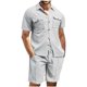 thumbnail image 1 of Eres Más Que una Camisa de Puntuación de Prueba de Color Sólido Casual con Cuello, Bolsillo con Botones de Manga Corta, 1 of 9