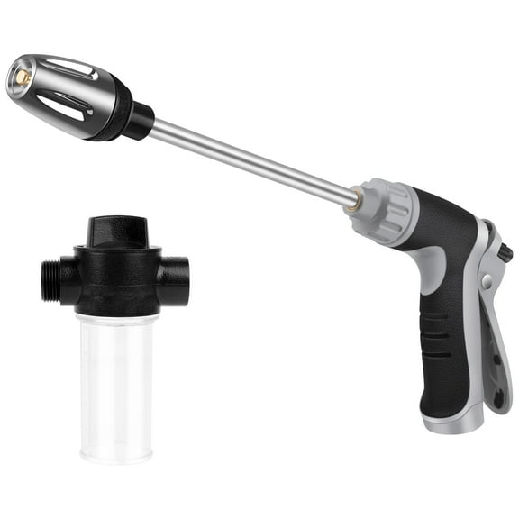 Garden Nozzle Sprayer, High Pressure Spray Nozzle with Soap Dispenser, 3 Patterns Watering Nozzle, Heavy Duty Sprayer Garden Nozzle for Watering Plants & Lawns, Washing