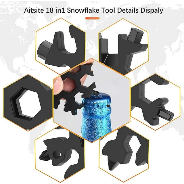 18 in 1 Snowflake Multi-Tool Men Gifts Multi-Tool Accessories Stainless Steel Great Gadget Gift