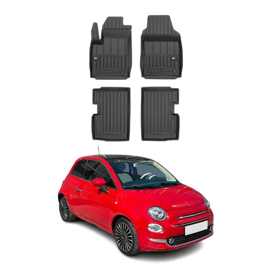 OMAC Premium Floor Mats for Fiat 500 500C 2012-2019 All-Weather Heavy Duty 4Pcs
