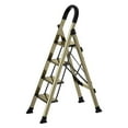 thumbnail image 4 of 4-Step Folding Ladder, Portable Anti-Slip Aluminum Step Stool, 330 lbs Capacity, Sturdy Wide Pedals - Gold, for Home, Kitchen & Office Use, 4 of 12