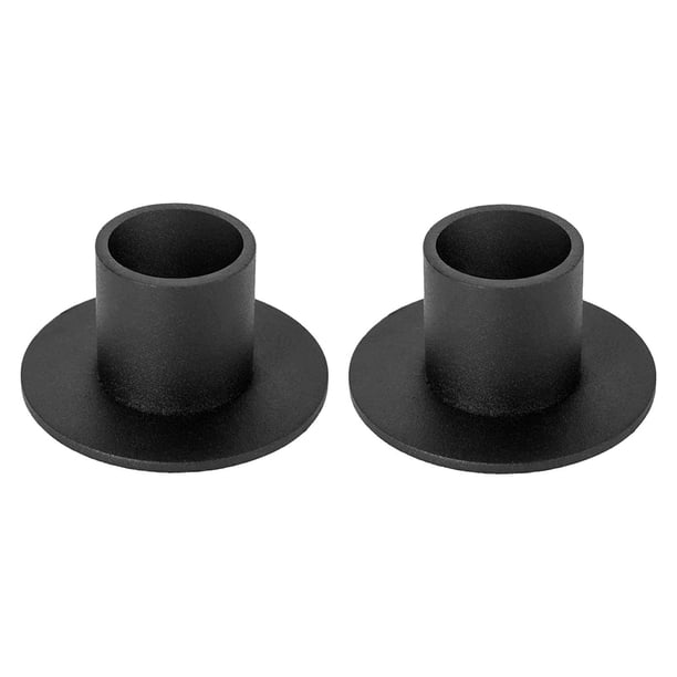 Pack de 2 portavelas de pilar, portavelas decorativos, portavelas con figuras para mesas, chimeneas, bodas, ocasiones especiales Negro