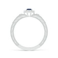 thumbnail image 2 of Angara Natural 0.19 Ct. Blue Sapphire with Diamond Halo Ring in 14K White Gold for Women (Ring Size: 3), 2 of 10