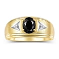 thumbnail image 1 of RYLOS Men's Rings 14K Yellow Gold Classic 8X6MM Oval Gemstone &  Diamond Ring Onyx October Birthstone Rings For Man Gold Rings Size 11, 1 of 7
