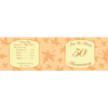 100 Fall Pattern Anniversary Shower Water Bottle Labels