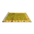 thumbnail image 2 of Ahgly Company Machine Washable Indoor Round Oriental Yellow Traditional Area Rugs, 5' Round, 2 of 4