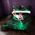 thumbnail image 3 of Manfei Wild Dragon Animals King Size Comforter Sets,Vintage Wildlife Comforters King Size,Green Orange,Black Reversible,3pcs,1 Comforter and 2 Pillowcases, 3 of 7