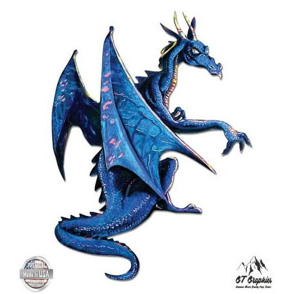Blue Dragon - 3" Vinyl Sticker - For Car Laptop I-Pad Phone Helmet Hard Hat - Waterproof Decal