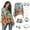 A, variant on 7Pcs Hippie Costume Accessories Set Includes Headband Poncho Necklace Earrings Sunglasses for Women