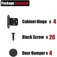 thumbnail image 4 of 3/8 Inch Inset Cabinet Door Hinges Black, 4 Pack 2 Pairs Flush Face Mount Cupboard Self-Closing Kitchen Cabinet Hardware Hinges, CH201-BK-P4, 4 of 9
