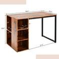 thumbnail image 2 of Gymax Bureau d'Ordinateur pour Bureau à Domicile Table pour Portable Poste de Travail d'Écriture avec 5 Casiers Brun Rustique, 2 of 10