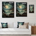 thumbnail image 4 of Designart "Teal Grey Ocean Coastal Charm Pastoral I" Nautical & Beach Print on Natural Pine Wood, 4 of 5