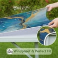 thumbnail image 6 of Blue Gold Wave Marble Pattern Square Fitted Tablecloth with Elastic Edge,Square Table Cover,Washable Elastic Table Cover for Home Kitchen Party Decor 36"x36", 6 of 6