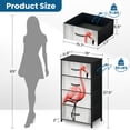 thumbnail image 3 of Flamingo Dresser for Bedroom with 4 Storage Drawers Pink Animal Modern Abstract Birds Pink Slender Curved Neck Long Dressers Chest of Drawers Steel Framed Fabric Closet Organizers for Entryway, 3 of 7