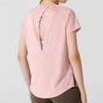 thumbnail image 4 of OSOLU Breathable O-Neck Casual T-Shirt Tshirts Tee For Women Summer Sports Wear Lightweight Comfortable Solid Color Hollow Out Design Soft Dailywear, 4 of 7