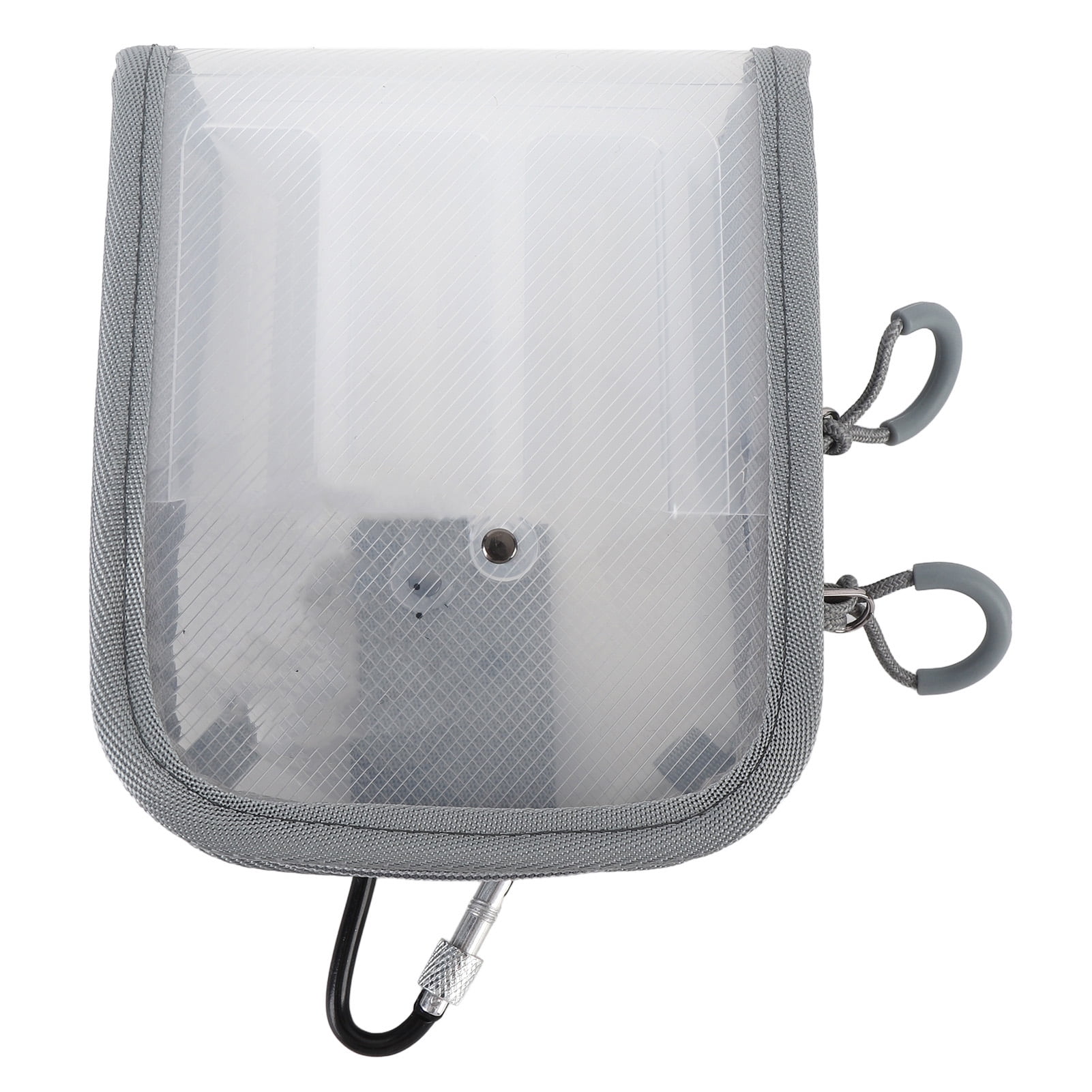 Water-Resistant 6-Compartment Fishing Lure Box Clear Portable Bait Organizer Tackle Case with Dual Zippers for Outdoor Angling 5.9 inches / 15 cm Gray