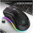 thumbnail image 2 of 2.4GHz Wireless Mouse USB Rechargeable 1600DPI Adjustable Hollow Out Honeycomb RGB Optical Mouse Gamer Mice white, 2 of 5