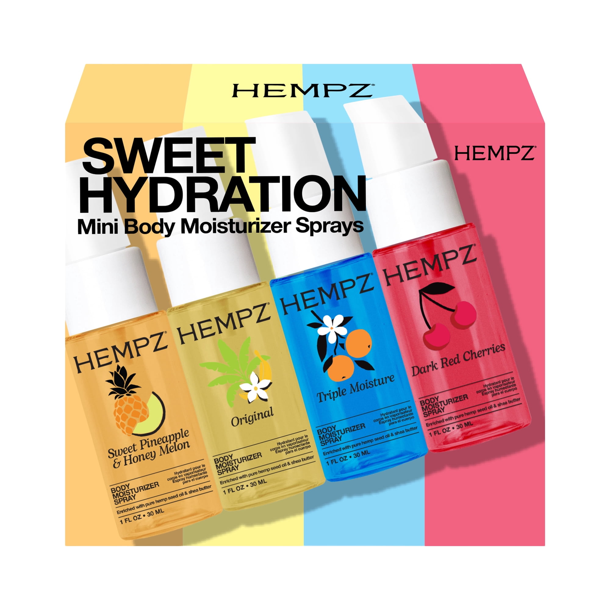 Hempz Sweet Hydration Moisturizing Body Fragrance Sprays, 4 pack, 1 fl oz each
