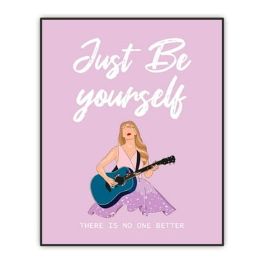 Girls' Wall Decor, Purple Room Decor, Affirmation Quote, Just be Yourself There Is No One Better, Music Inspirational Quote Art Print Unframed 8"x10"