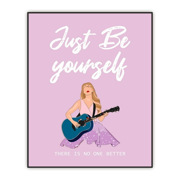 Girls' Wall Decor, Purple Room Decor, Affirmation Quote, Just be Yourself There Is No One Better, Music Inspirational Quote Art Print Unframed 8"x10"