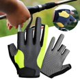 thumbnail image 6 of SunniMix 3 Cut Finger Gloves Finger Protection Non-Slip Breathable Cycling Gloves ens GrayFluorescentGreen, 6 of 8