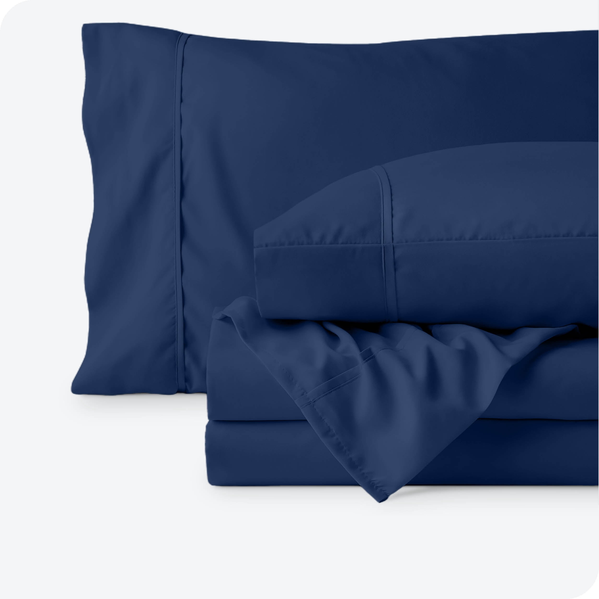 Bare Home Dark Blue Microfiber Sheet Set, Wrinkle Resistant, Deep Pocket, Full