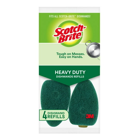 Scotch-Brite Heavy Duty Dishwand Refill Heads, 4 Refills Total