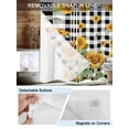 thumbnail image 3 of No Hook Cloth Fabric Shower Curtain with Snap in Liner, Orange Sunflower Waterproof Shower Curtains Set with See Through Top Window, Vintage Black Plaid Bee Floral Summer Bath Curtains Shower 60"x72", 3 of 6