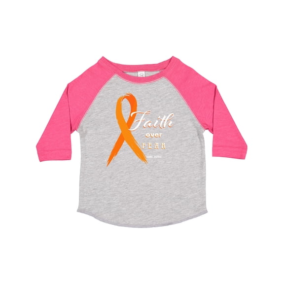 Inktastic Faith over Fear Leukemia Awareness with Orange Ribbon Boys or Girls Toddler T-Shirt