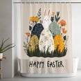 thumbnail image 5 of Easter Eggs Shower Curtain Set, Waterproof Shower Curtains for Bathroom, Rabbit Spring Botanical Wildflowers Bunny Beige Washable Fabric Bath Curtain for Bathtub Decoration with Hooks 66x72 Inches, 5 of 9