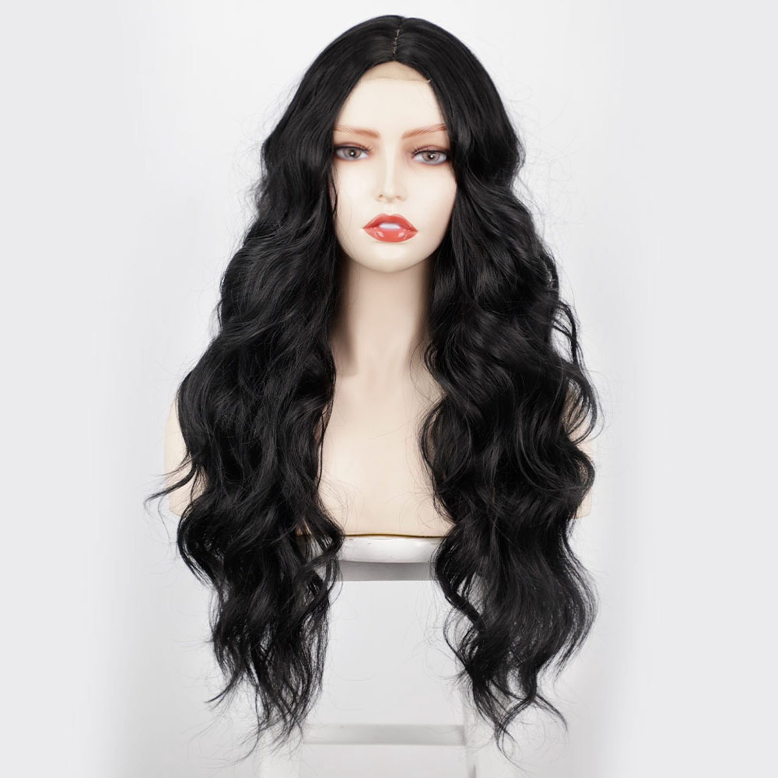 Small Body Lace Front Wig Human Hair Blend With High Temperature Fiber For Women Natural Looking Hairpiece