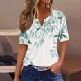 thumbnail image 2 of Printed Shirts for Women Women Button up Shirts V Neck Graphic Tees Boho Floral Print Tunic Shirt, 2 of 5