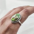 thumbnail image 5 of Natural Green Copper Turquoise Ring, Turquoise Ring, December Birthstone, Simple Band, 925 Sterling Silver, Womens Ring, Christmas, Thanksgiving, Handmade, Statement Jewelry, Natural Turquoise Ring, 5 of 6
