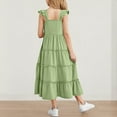 thumbnail image 7 of Mgmyaa Girl's Summer Dresses Ruffle Sleeve Tiered Swing Midi Casual A-Line Twirly School Sundress Size 3-13 Years, 7 of 7