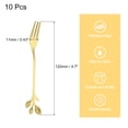 thumbnail image 2 of Uxcell 10Pack 4.8" Stainless Steel Leaf Appetizer Fork Tableware Dessert Fork, Gold, 2 of 4