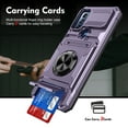 thumbnail image 2 of Phone Case for Moto G Pure with Hidden Credit Card Slot Ring Stand [360° Rotatable Ring Holder Magnetic Kickstand][Support Car Mount]Shockproof Phone Case For Motorola Moto G Pure, Violet, 2 of 7