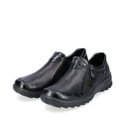Rieker Women's L7166-00 Eike Smooth Leather Shoes, Black, 42 EU