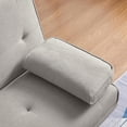 VFD Futon Sofa Bed Modern Folding Futon Set Convertible Recliner Lounge for Living Room with 2 Cup Holders, Removable Armrests (Velvet, Beige)