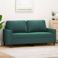thumbnail image 1 of vidaXL Canapé 2 Places Vert Foncé 140 cm Velours, 1 of 5