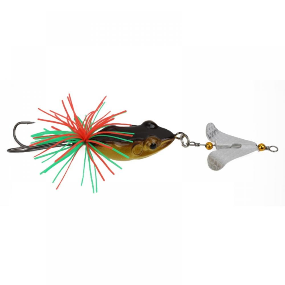 Artificial Soft Fishing Baits Lures Lifelike Frog Lures with Two Hooks Topwater Ray Frog Baits Outdoor Fishing Tackle