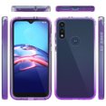 thumbnail image 2 of Mantto For Motorola Moto E 2020 Case, Front & Back 360 Full Body Clear Bumper Protection Case - Shock Proof edges Slim Hybrid Back Silicone Rubber TPU Gradient Color Phone Case - Purple, 2 of 8
