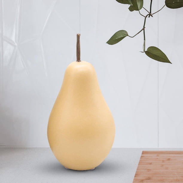 Figuras de Pera de Cerámica Macarena Decoración de Frutas Amarillo 7.7cmx15cm