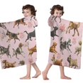thumbnail image 4 of Dogs with Pioneer Flower Hooded Bath Towel，60"x35" for Ages 3 To 12 Kids, Quick Dry Lightweight Soft Microfiber Hood Beach Towel Cover Up for Kids, 4 of 7