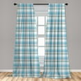 thumbnail image 5 of Ambesonne Checkered Curtains, Pastel Fresh Summer, Pair of 28"x63", Aqua Turquoise Pink, 5 of 5