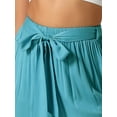 thumbnail image 5 of INSPIRE CHIC Women's Boho Pants Elastic High Waist Ruffled Flare Palazzo Chic Wide Leg Pants S Lake Blue, 5 of 6