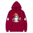 thumbnail image 4 of SERTG Children Halloween Printed Hooded Tops Long Sleeved Sweatshirt with Pockets Fleece Top Hooded Sweatshirt for Girls 3-14 Years(Red,9-10 Years), 4 of 4