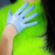 thumbnail image 4 of Women Winter Glvoes Faux Leather Sheepskin Long Light Blue Large Sleeves Evening Dress Gloves, 4 of 4