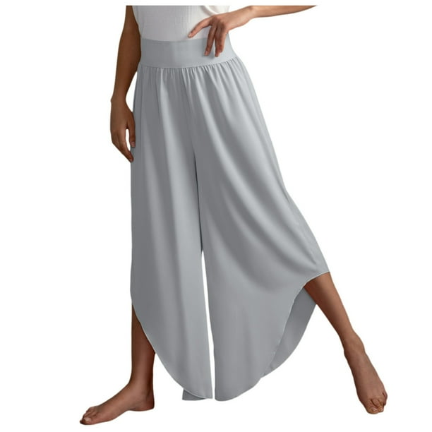 WILLBEST Pantalones Casuales elegantes para Mujer, de Pierna Ancha, Cintura Alta, Yoga, Hippie, Playa, Talla Grande, Palazzo para Mayor Comodidad y Versatilidad. Extra Grande